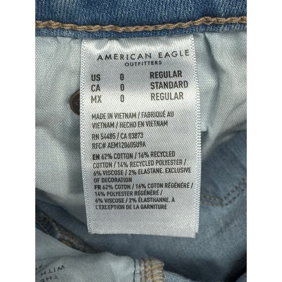 American Eagle Women's Super Hi-Rise Flare Distressed Denim Jeans - Sz 0 (25x31) - Picture 6 of 6